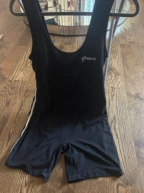 Guess Black Romper with White Side Stripes